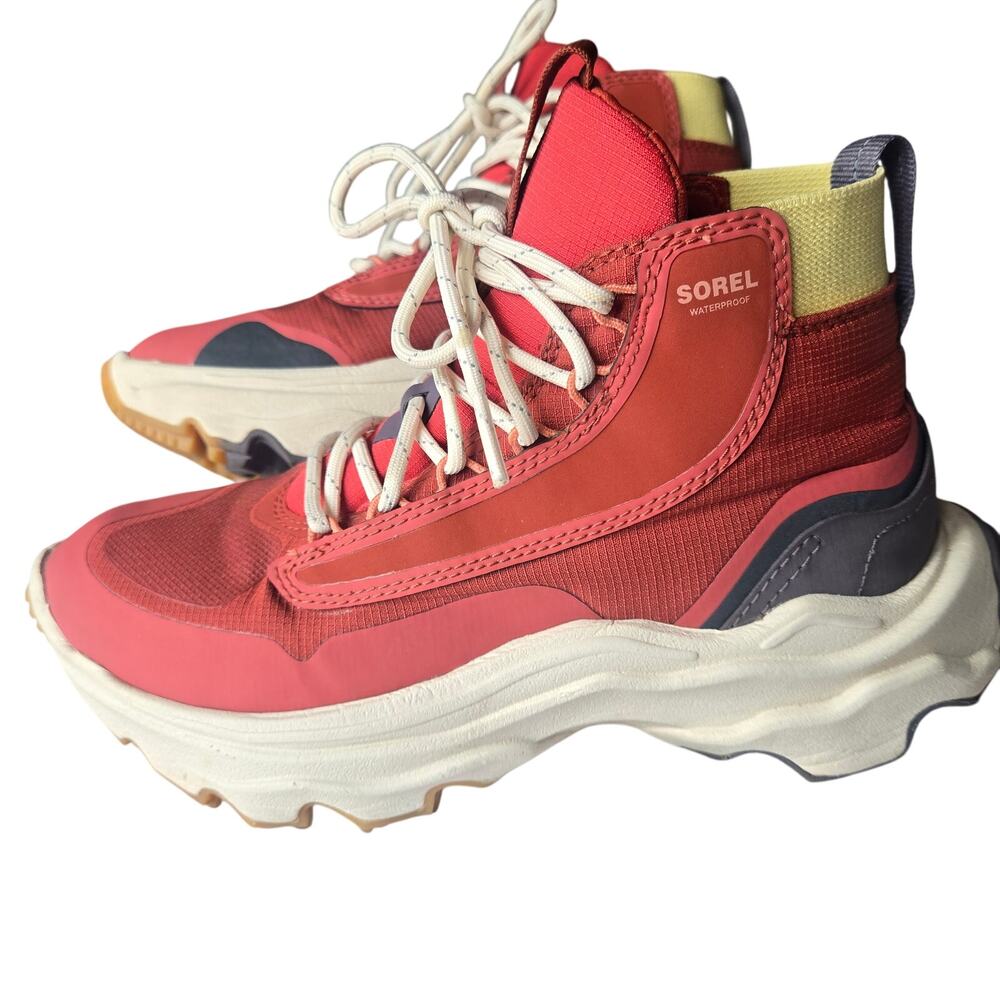 Sorel Size 5.5 Women's Kinetic Waterproof On the Go Venture Mid-Boot Hiking red - Picture 8 of 10